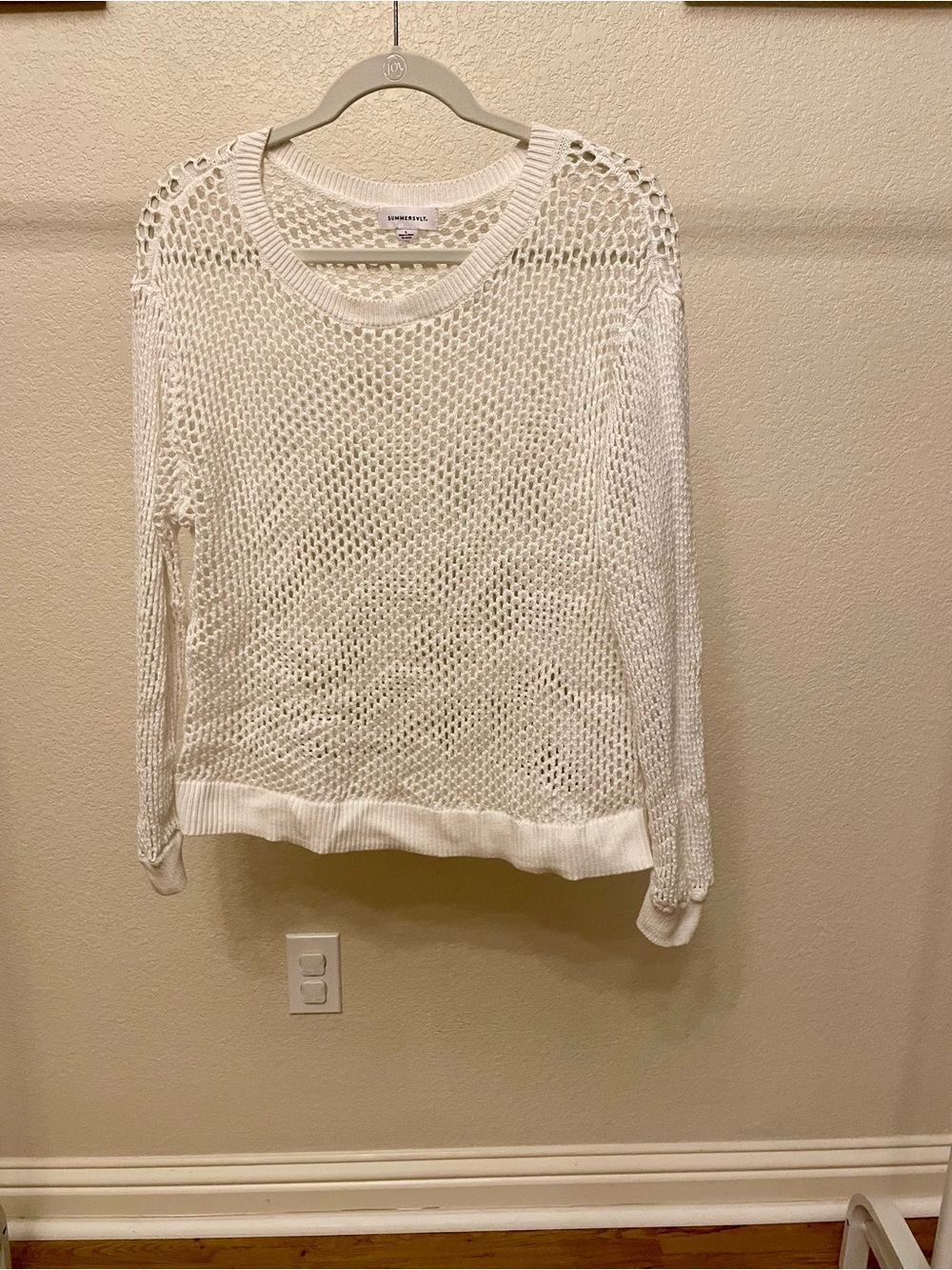 summersalt White Open-Knit Swim Coverup Sweater